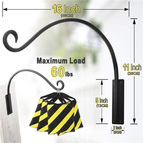 Heavy-Duty Plant Hanger Outdoor: 16-Inch Hanging Plant Hooks - Picture 3 of 7
